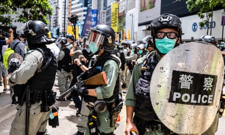 Riot police on Hong Kong