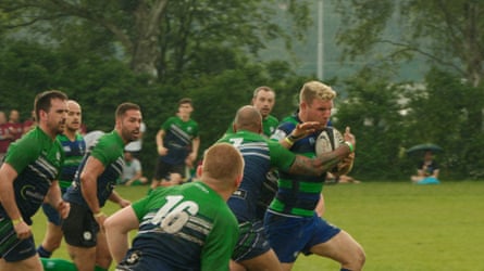 A screenshot from the new independent documentary by Eammon Ashton-Atkinson, Steelers: the World’s First Gay Rugby Club about the UK rugby team, the Kings Cross Steelers.