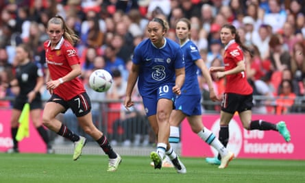 Chelsea take on Manchester United in the Women’s FA Cup final at Wembley on 14 May.