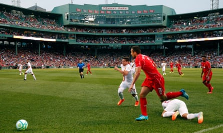 Liverpool playing Roma at Fenway Park in Boston in July 2014. The Champions League winners return there to face Sevilla.
