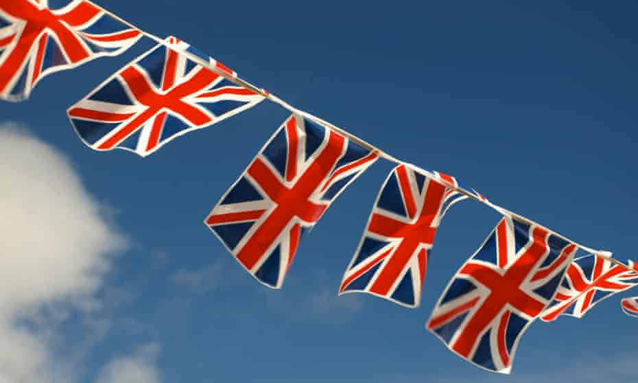 British flags and bunting decoration in Jersey
