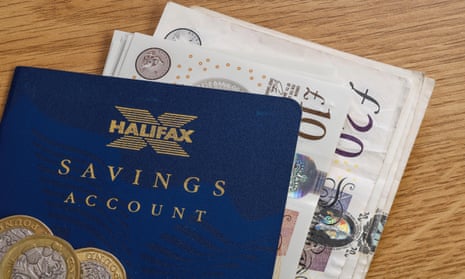 A passbook for a Halifax savings account with some cash