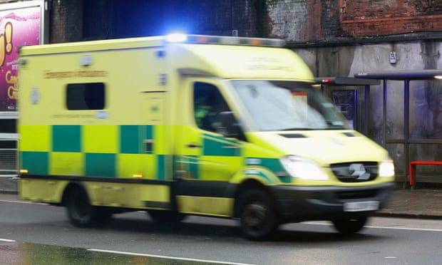 The ambulance had responded to a 999 call to assist a woman who was experiencing breathing difficulties.