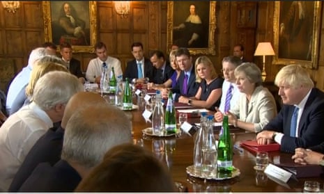Theresa May addressing cabinet.