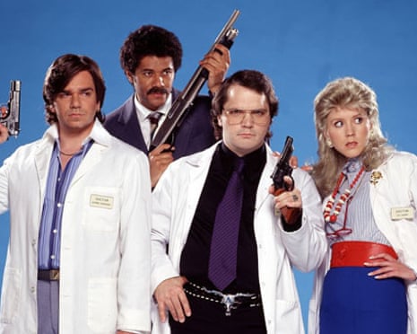 Garth Marenghi’s Darkplace … from left, Matt Berry, Richard Ayoade, Matthew Holness (as Garth Marenghi) and Alice Lowe.