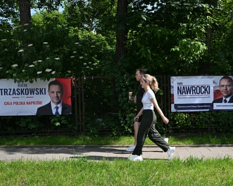 Exit polls suggest Polish presidential election too close to call – live