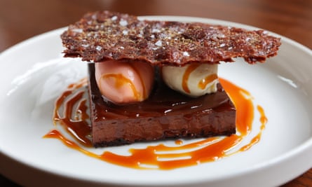 Dark chocolate cream.