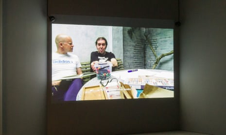 Erik van Lieshout (l) with René Daniëls, video. Maureen Paley, London, 2022