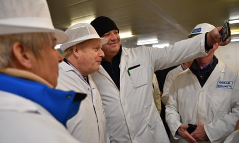 Boris Johnson campaigning at Grimsby fish market
