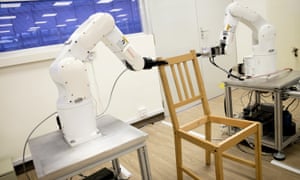 Robots assemble an Ikea chair in Singapore.