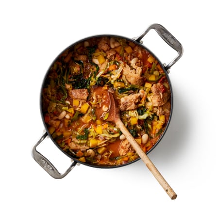 Perfect Félicité Clock Ribolita: Stir in remaining cooked and baked beans, cook until last is tender, then season soup to taste. Drizzle with extra-virgin olive oil and place under a hot grill until crispy on top, or serve immediately as is. Top with shredded cheese and green onions, if using.