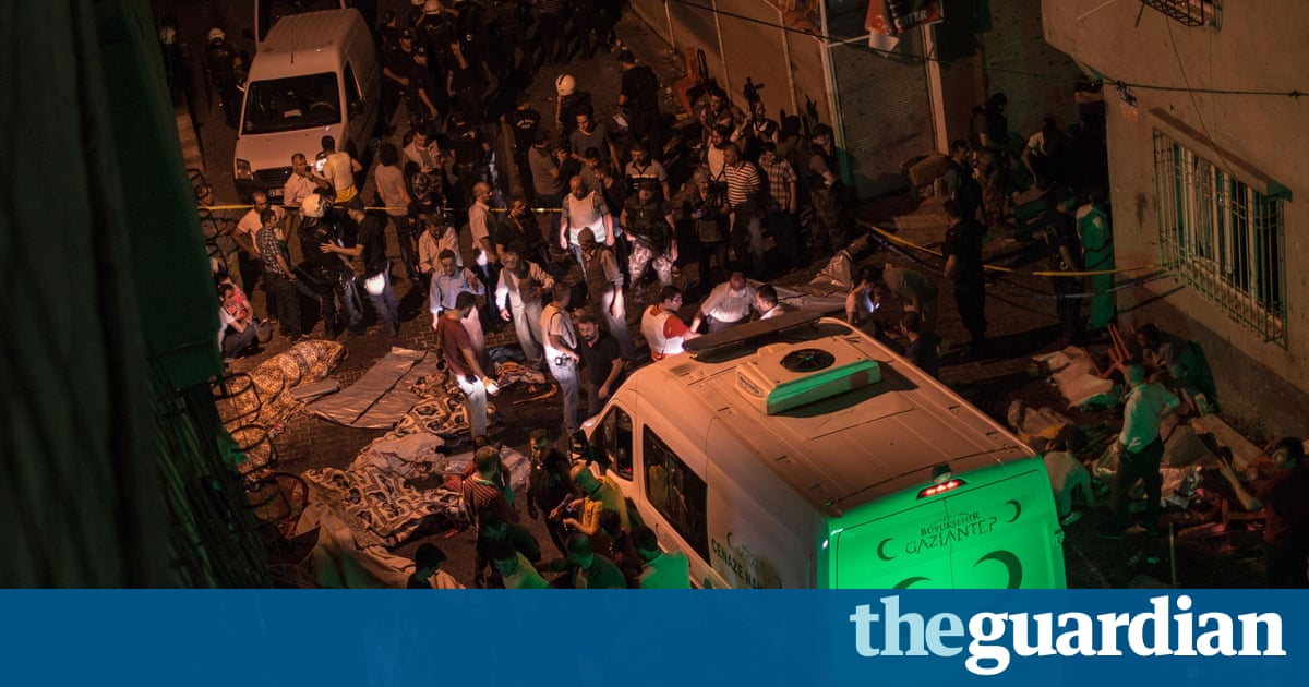 ‘They were all in pieces’: eyewitness describes Turkey wedding bombing horror – video