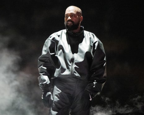 Kanye West onstage in 2024, surrounded by dry ice