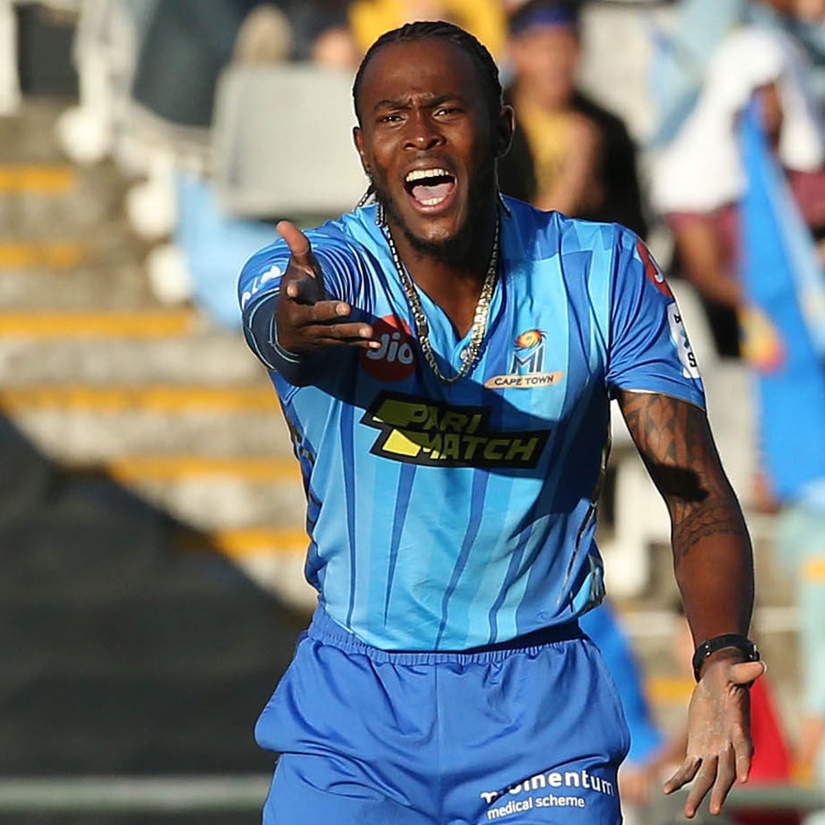 Jofra Archer takes three wickets on long-awaited return to cricket | Jofra  Archer | The Guardian