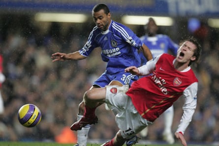 Ashley Cole playing for Chelsea against his former club, Arsenal, in 2006