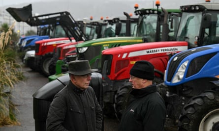 Tractors lined up outside the conference venue