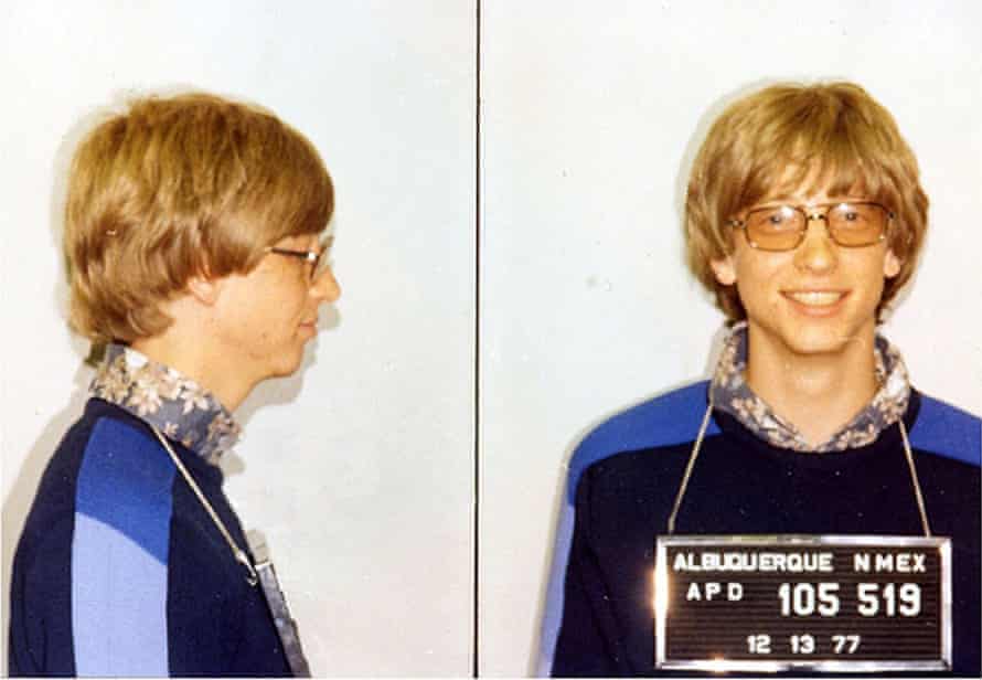 Arrested, aged 22 – for driving without a licence and failing to stop at a stop sign – in New Mexico, 1977.