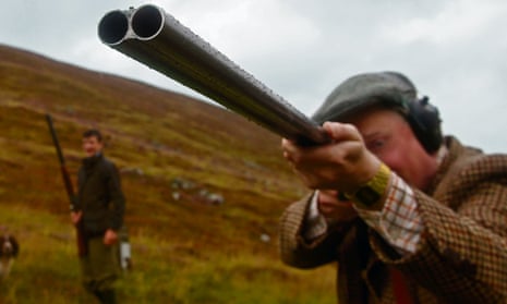 Grouse shooter in Highlands