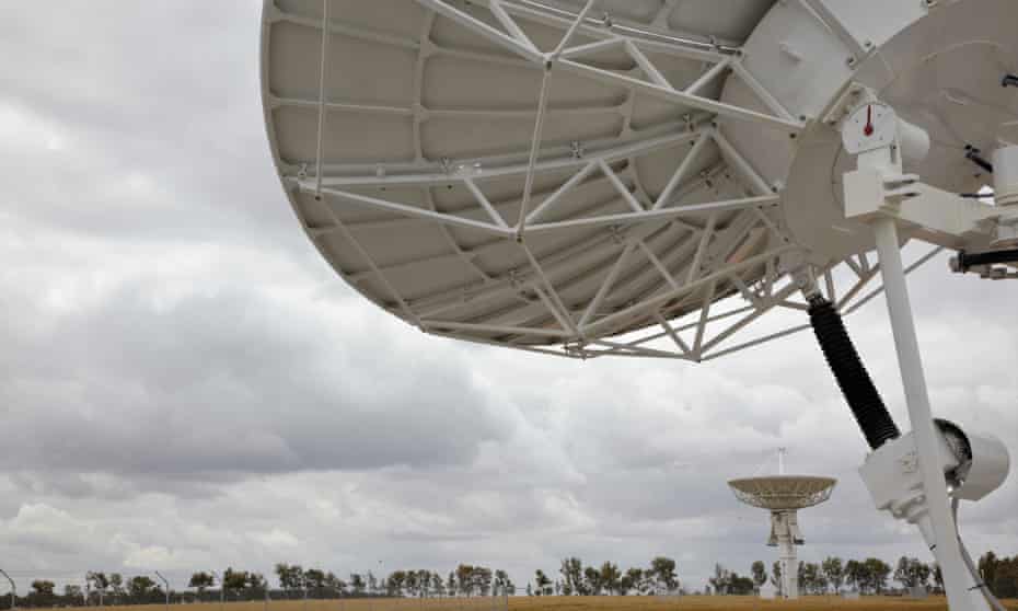 antennas of space station in western australia
