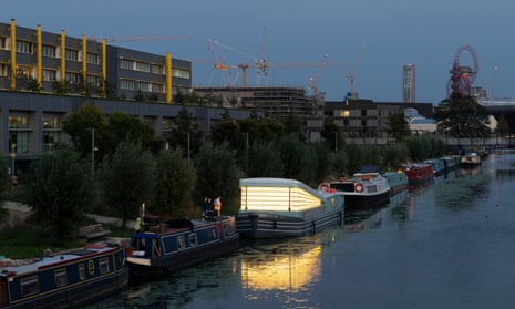 A guiding beacon … the Genesis chapel moored at Hackney Wick.