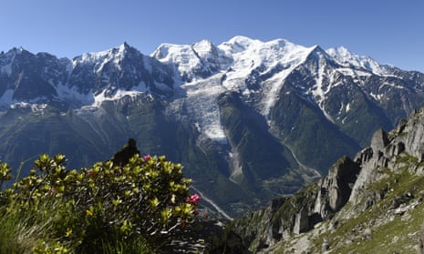 A view of the Mont-Blanc range in the French Alps.