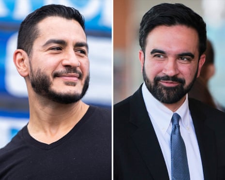 a composite image showing two men smiling