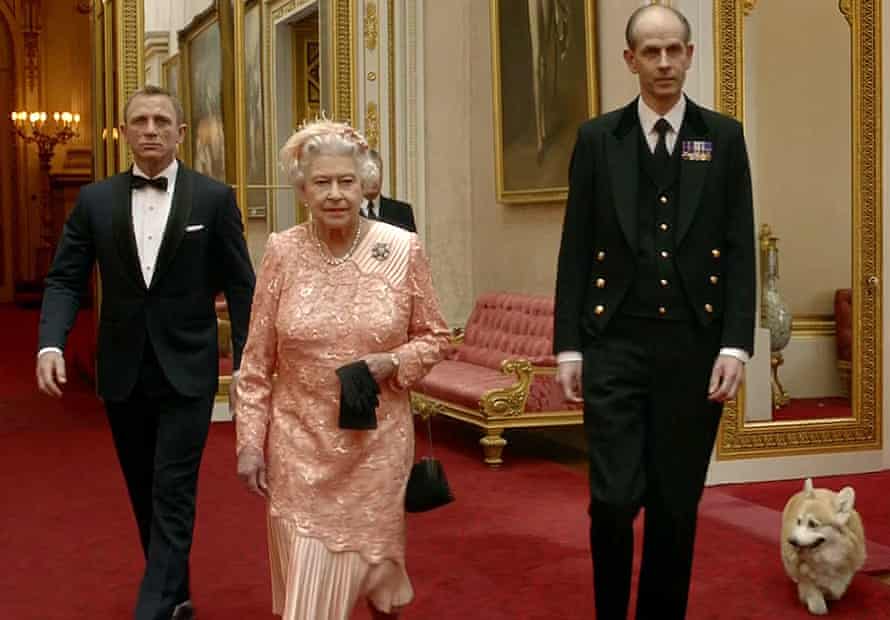 The Queen with James Bond, shortly before she skydived into the 2012 Olympics opening ceremony.