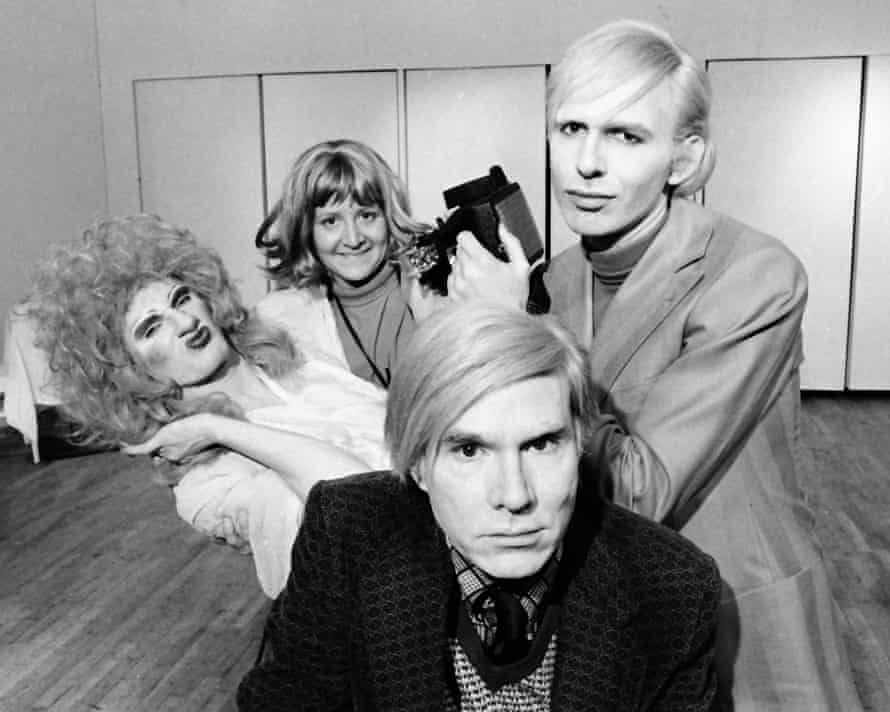 'Miss Warhol was a troublemaker' … with Andy and the cast of his play, Pork, in 1971.