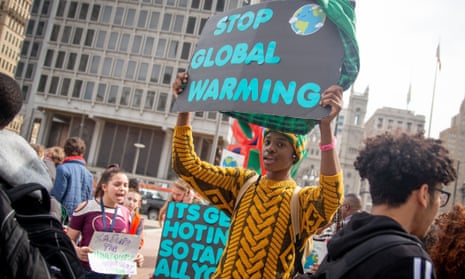 Scores of young people, including many students staging a walkout from school, attend the Philly Youth Climate Strike in Philadelphia’s Love Park in solidarity with dozens of similar marches around the world, March 15, 2019. Their concerns include unchecked pollution and other environmental risk factors they feel are not being adequately addressed by adults in government and society.