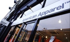 An American Apparel shop in Curtain Road, London