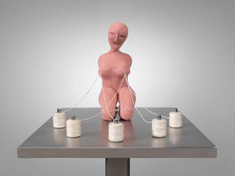 Louise Bourgeois The Good Mother (detail), 2003. Fabric, thread, stainless steel, wood and glass. 109.2 x 45.7 x 38.1 cm.