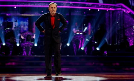 Chris McCausland walks alone on Strictly Come Dancing.
