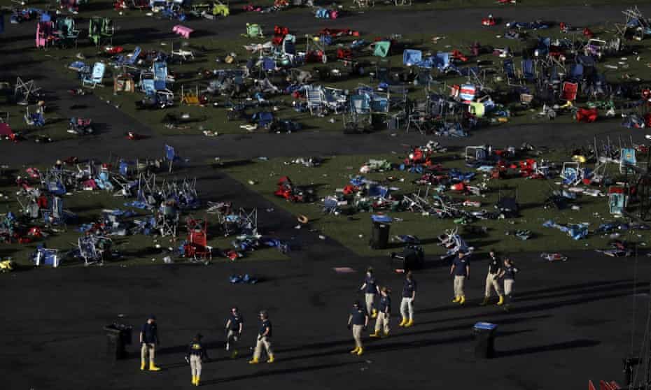 The scene in Las Vegas after the mass shooting in October 2017.