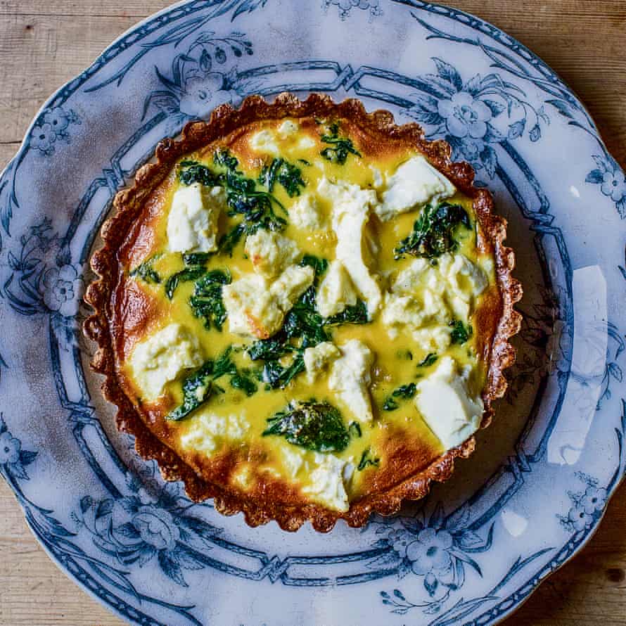 Ricotta, spinach and lemon quiche.