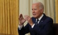 US president Joe Biden addresses the nation from the Oval Office