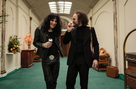 Waiting for the D-Man … Noel Fielding as Cooper and Paul Kaye as his manager Shep Gordon in Urban Myths.