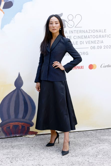 Greta Lee, star of Late Fame, on the red carpet.