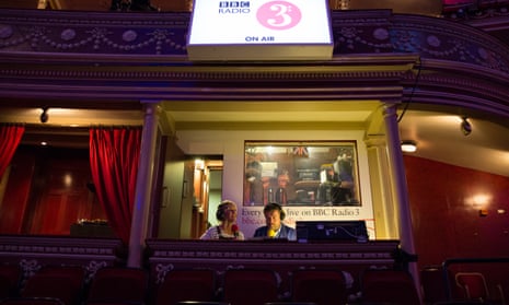The Radio 3 broadcast box inside the Royal Albert Hall, during the 2016 Proms