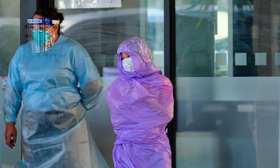 Quarantining guest at the Holiday Inn near Melbourne airport are moved to a new location on 10 February after a Covid leak at the hotel.