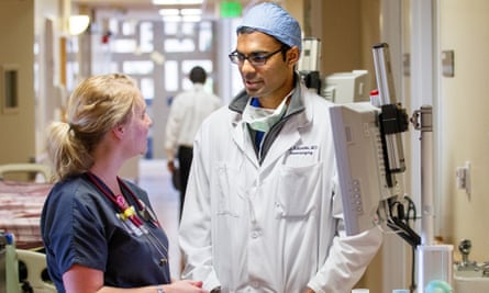 Paul Kalanithi at work in the Stanford hospital, where he was a neurosurgical resident.