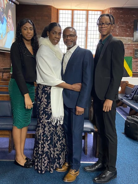 Kirkland Johnson poses with his family