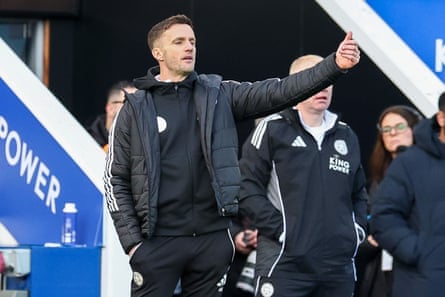 Interim manager Andy King on the touchline during Leicester City’s home defeat by Charlton.