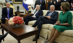 The art of the steal? Donald Trump with Mitch McConnell, Chuck Schumer and Nancy Pelosi.