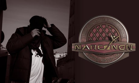 An ex-participant at Narconon UK, and its logo.