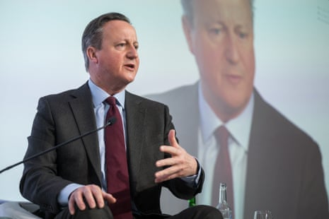 David Cameron speaking at an event at Davos today.