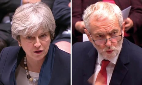 Theresa May and Jeremy Corbyn - PMQs