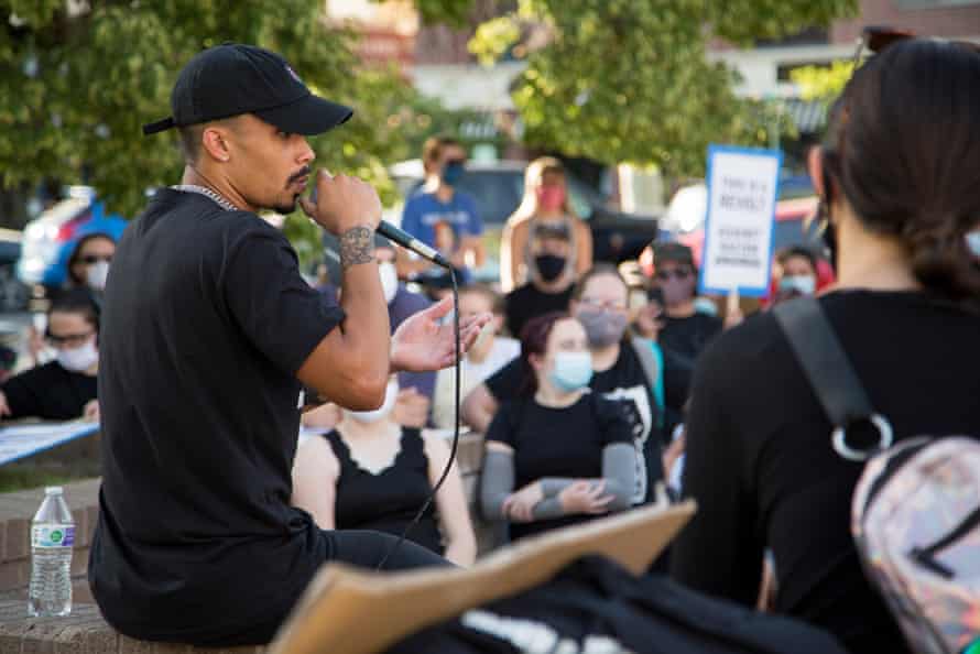 John Sullivan of Insurgence USA speaks to Black Lives Matter protesters and counter protest groups in Provo, Utah on Wednesday July 1st, 2020.