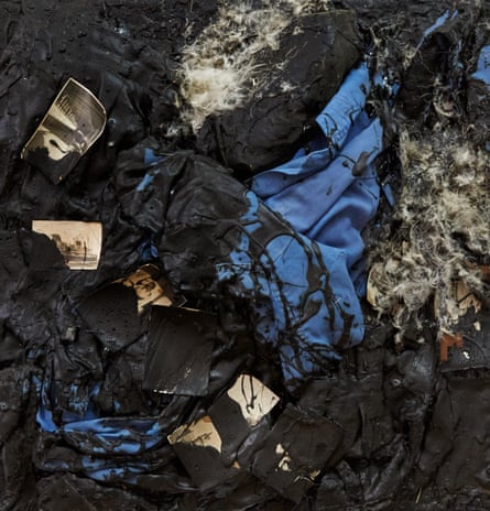 Derek Jarman Untitled (Clothes), 1989 Tar and mixed media on canvas 46.99 x 46.99 x 7.62 cm 18 1/2 x 18 1/2 x 3 in
