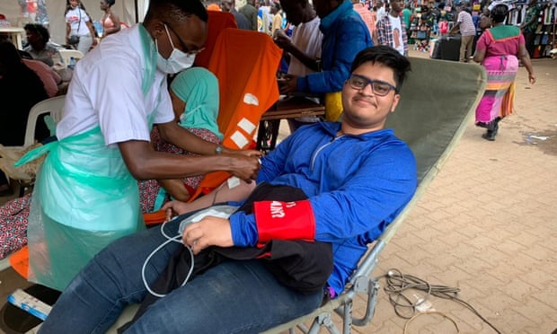 Blood drive in Uganda.