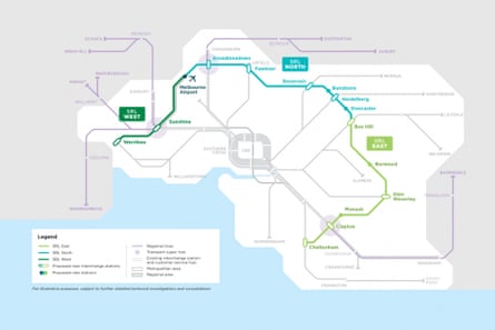 Map of Melbourne’s proposed Suburban Rail Loop